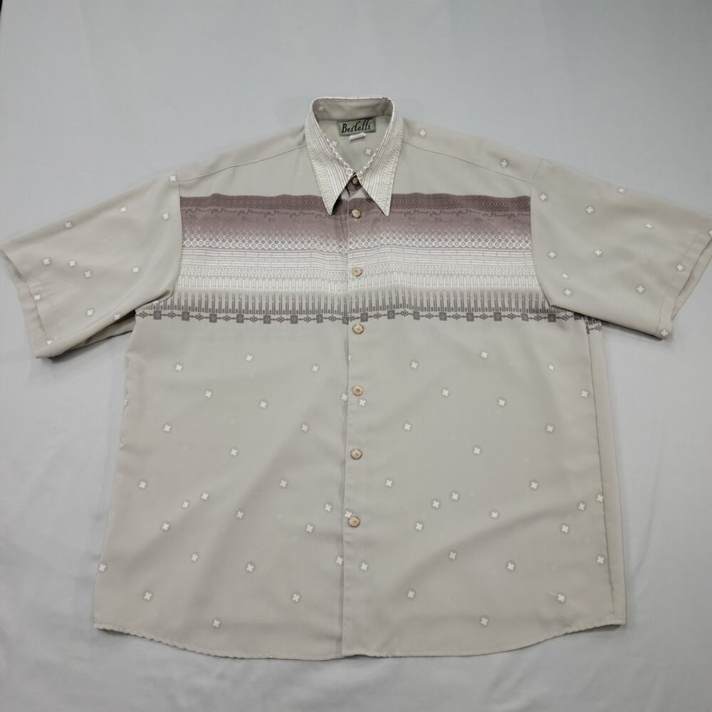 Bertelli Mens XXL Southwest Tribal Button Shirt Boho Western Tribal Bohemian